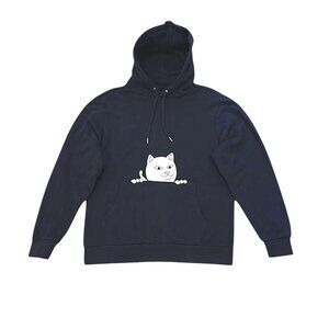 Ripndip Peeking Nermal Hoodie Size S Black Embroidered Skater 90's Streetwear